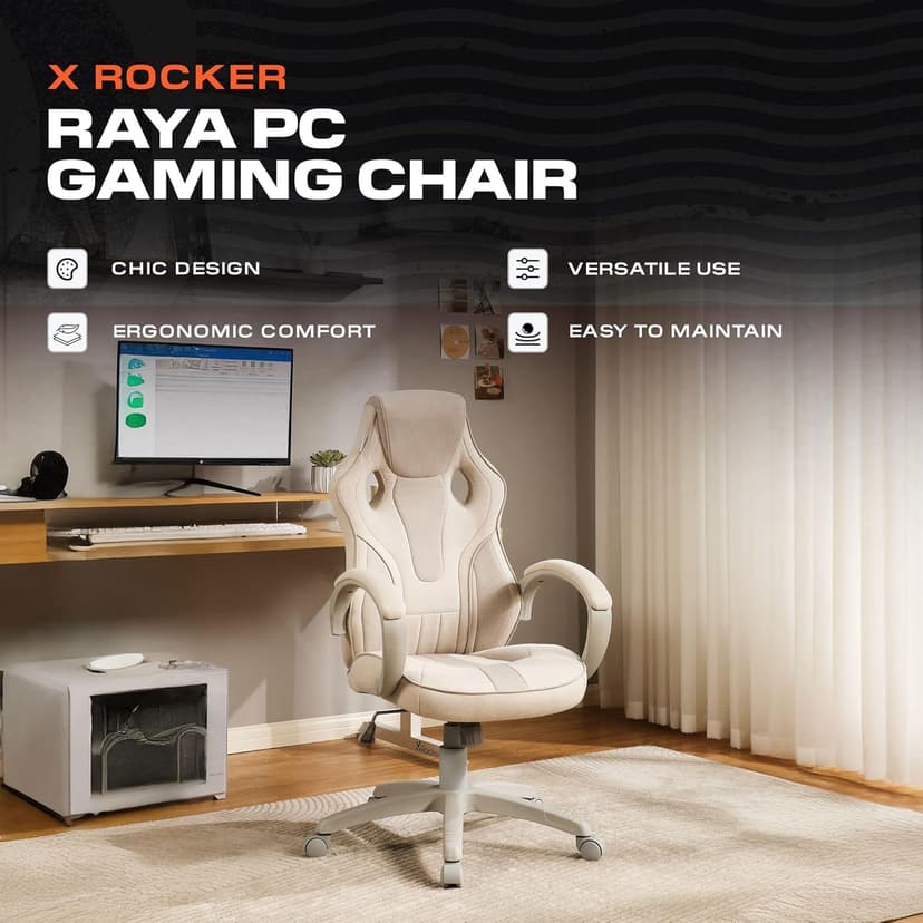 X Rocker PC Computer Gaming Desk Chair with Wheels, College Dorm Room Essentials for Guys and Girls, Adjustable, Ergonomic Office Chair for Gamers