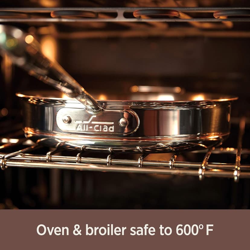 All-Clad Copper Core 5-Ply Stainless Steel Cookware Set 10 Piece Induction Oven Broiler Safe 600F Pots and Pans Silver