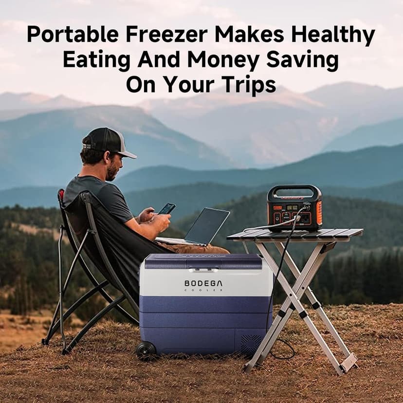 BODEGACOOLER 12 Volt Car Refrigerator,64 Quart Portable Fridge Cooler APP Control,-4℉-68℉ 60L Dual Zone Car Freezer Cooler, 12/24V DC and 100-240V AC for Camping,Travel,RV,Boat,Van,Road Trip