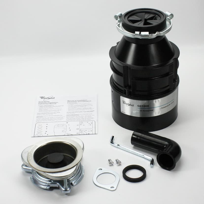 Whirlpool GC1000XE 1/3 hp in Sink Disposer, Black