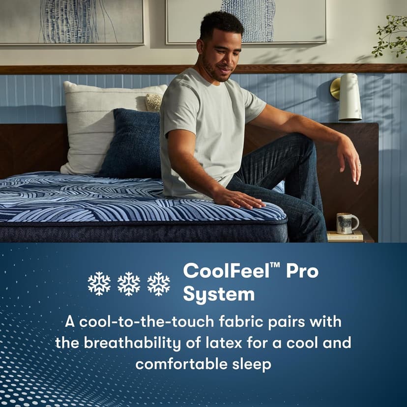 Serta Perfect Sleeper Pro - Hampton 12.5" Extra Firm Queen Latex Hybrid Mattress - 5 Support Zones and Cooling Tech for Premium Hybrid Comfort - 100 Night Trial, CertiPUR-US Certified