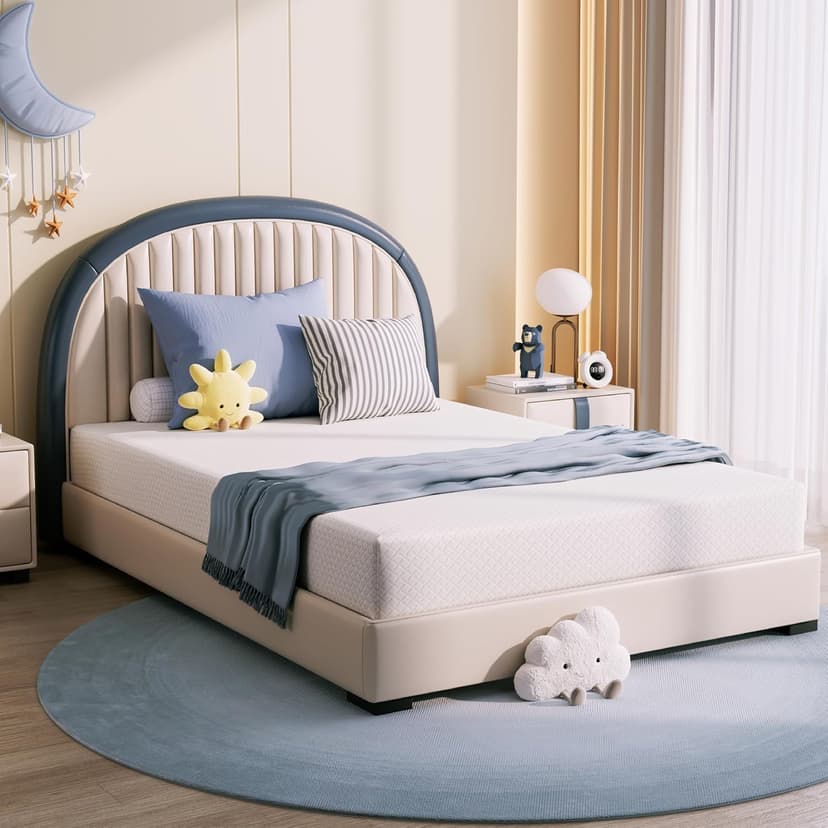 Twin Mattress, 8 Inch Memory Foam for Kids, Cooling Green Tea Gel, Fiberglass Free Comfortable Cover, Medium Firmness, Mattress in a Box, Foam Made in USA, CertiPUR-US Certified