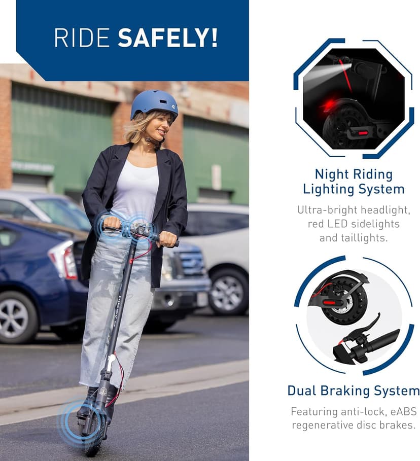 Hiboy S2 Series Electric Scooter, 8.5"-12" Tires, Up to 17-38 Miles Range, 350W/500W Powerful Motor & 19/23 MPH Portable Folding Commuting Electric Scooter for Adults with Double Braking System