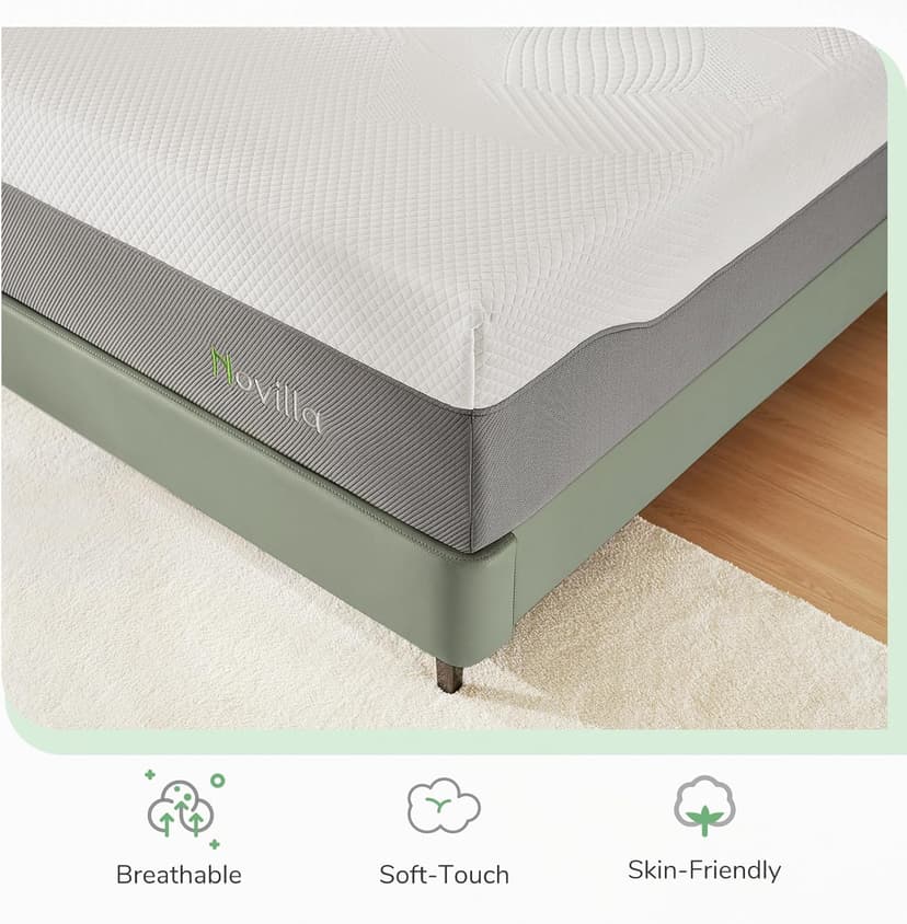 Novilla King Mattress, 12 Inch Foam Mattress in a Box, Gel Memory Foam Mattress for Pressure Relief & Motion Isolation, Bed Mattresses with Medium Soft