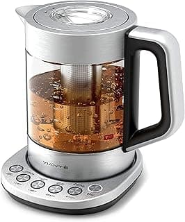 Vianté Electric Kettle With Infuser For Loose Leaf. Hot Tea Maker With Temperature Control And Automatic Shut Off. Tea Kettle With Brewing Programs. 1.5 Liters Capacity
