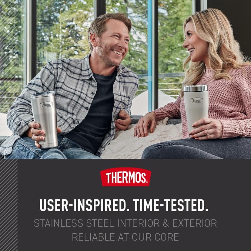 THERMOS ICON SERIES, Stainless Steel Tumbler, Matte Stainless Steel, 16 oz