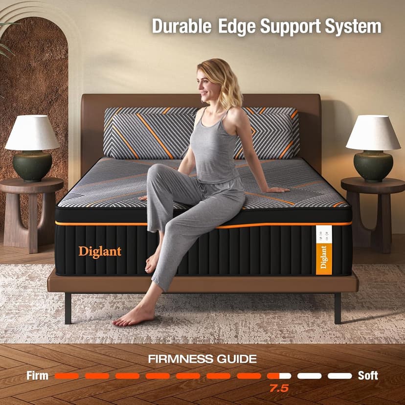 Queen Mattress, 14 Inch Plush Hybrid Mattress Memory Foam with Individually Pocket Springs Queen Size Mattress in Box, Plush Mattress for Pressure Relief,CertiPUR-US Certified,Edge Support