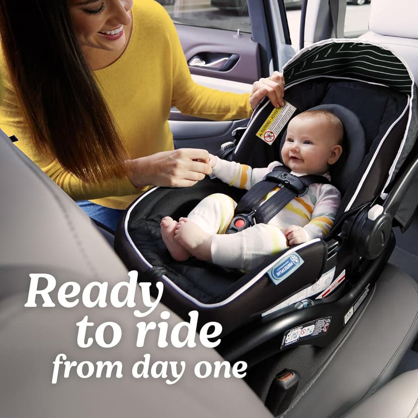 Graco SnugRide Lite LX Infant Car Seat, Rear-Facing, Lightweight, Adjustable Base, Easy Install, Studio