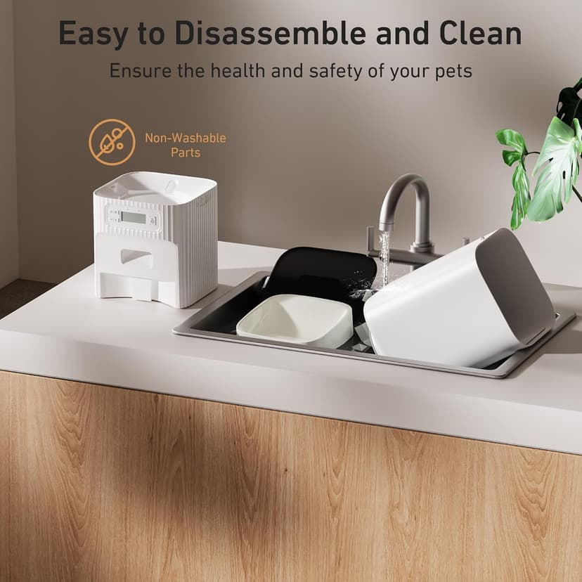 Automatic Cat Feeders, 7L/29 Cups Automatic Dog Feeder with Desiccant Bag, 1-6 Meals Ideal for 2-15mm Dry Food, Suitble for Multiple Pets, Dual Power Supply, Detachable Washable