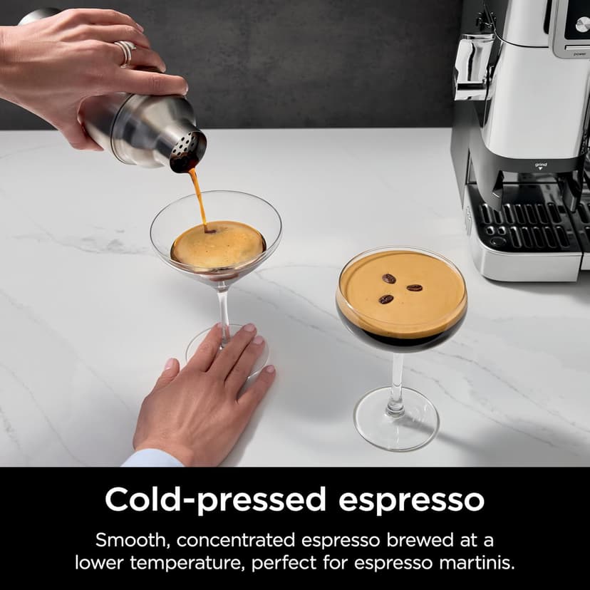 Ninja Luxe Café Pro Series, Espresso Machine, Drip Coffee, Cold Brew, Hot Water, Integrated Tamper, Built-in Grinder, Hands-Free Frother for Cappuccinos, Lattes, Americanos, Dairy or Non-Dairy, ES701