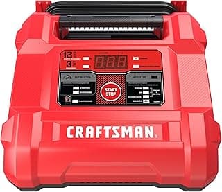CRAFTSMAN Battery Charger and Maintainer, CMXCESM258, 4-in-1, Fully Automatic, Battery Tester, 12 Amps, 6 Volt, 12 Volt, for Car, SUV, Truck, and Marine Batteries