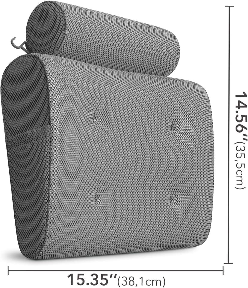 Everlasting Comfort Luxury Bath Pillow - Head, Neck, Back Soft Cushion for Bathtub, Spa & Relaxation