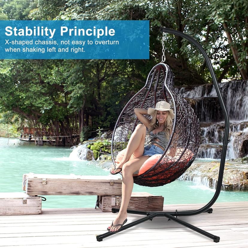 BPS Hammock Steel Stand Only C-Stand for Hanging Hammock Chairs - 300 Pound Capacity