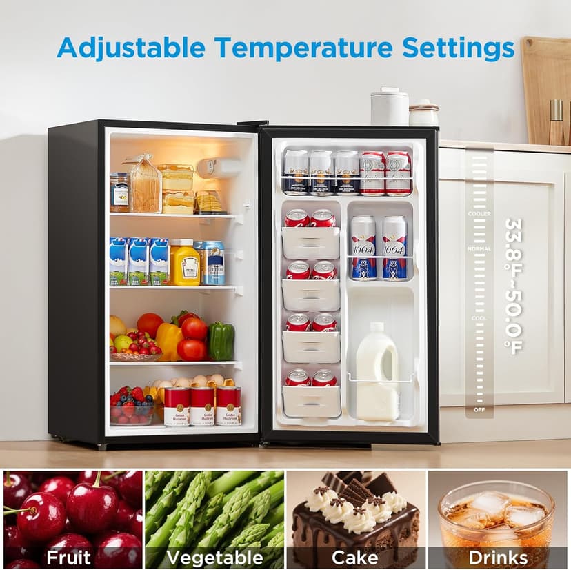 Midea MERM33S1AST 3.3 Cubic Feet Compact Refrigerator, Silver