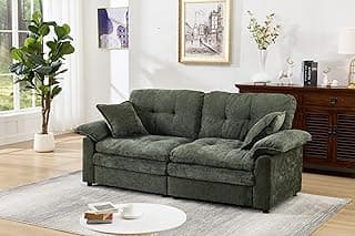 84" Loveseat Sofa, Modern Couches for Living Room,Double-Layer Cushion Cloud Couch with Deep Seat,Super Comfy Chenille Sofas,Sturdy Frame, Easy Assembly for Bedroom, Apartment, Office, Green