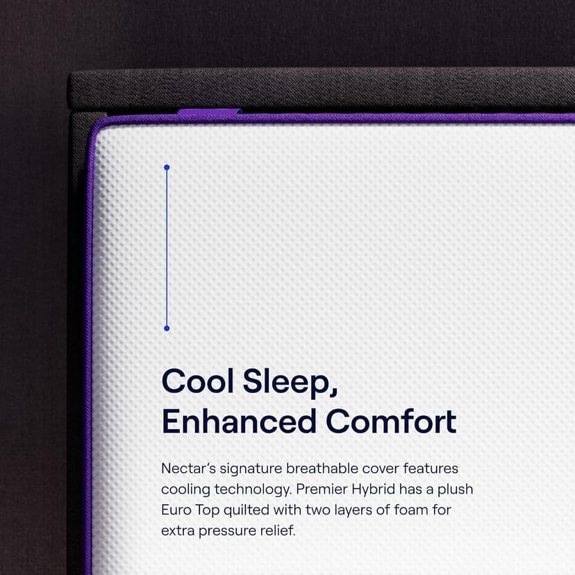 Nectar Premier Hybrid King Mattress 13 Inch - Medium Firm Memory Foam - Steel Springs - Heat Wicking Cooling Technology - 365-Night Trial - Forever Warranty