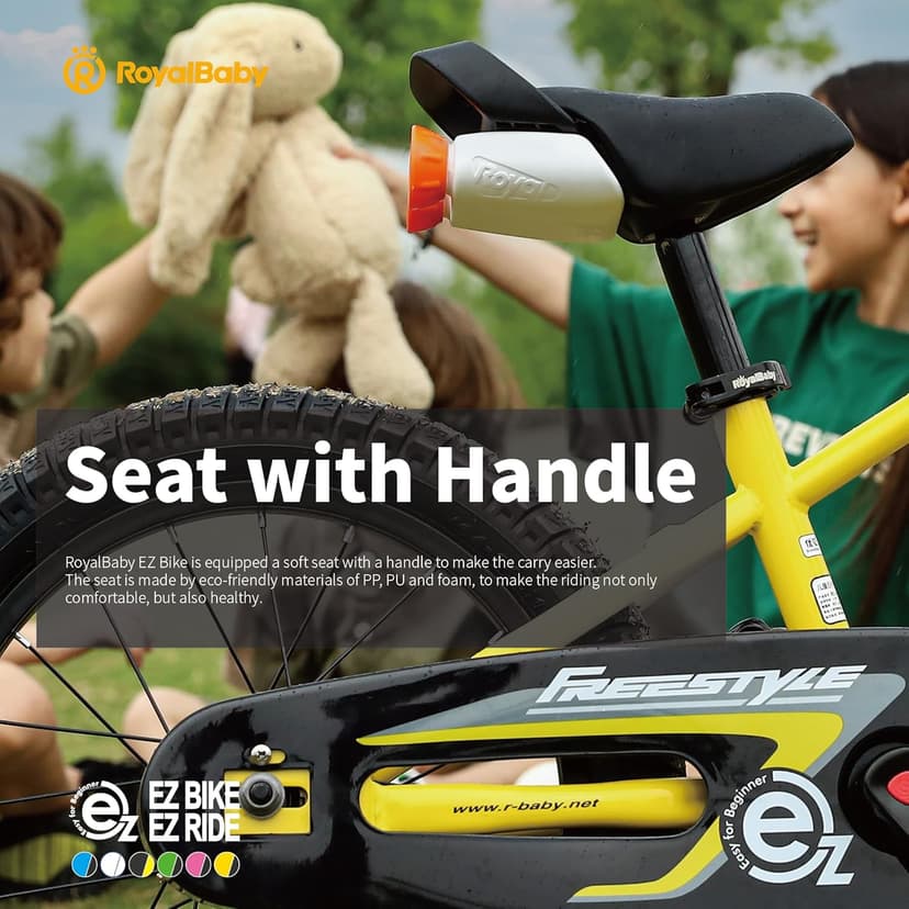 RoyalBaby Kids Bike EZ Balance to Pedal Dual Handbrake Toddlers Boys Girls Bicycle 12-20 Inch for Age 3-10 Years