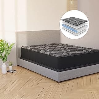 Loosh King Size 12" Extra Firm Mattress Moisture Wicking Fabric, Cool Sleep - Inner Spring System & High-Density Foam Layers for Support & Comfort - CertiPUR-US Certified, Bed in Box