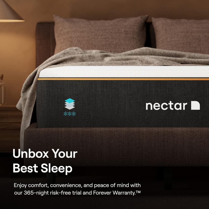 Nectar Premier Copper 14" King Mattress - Medium Firm Gel Memory Foam Mattress - 5 Layers of Comfort - Triple Action Cooling Tech - 365-Night Trial - Forever Warranty,White