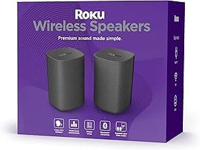 Roku Wireless Speakers (for Roku Streambars or Roku TV),Black 2 Count (Pack of 1)