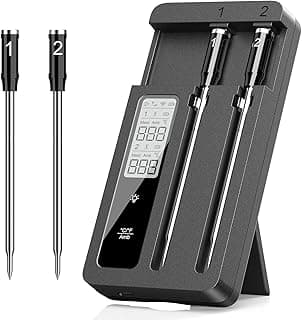 Smart Wireless Meat Thermometer with Dual Probes, Bluetooth & WiFi Combo, High Precision & Fast Response for BBQ, Grill, Smoker, Oven, Air Fryer