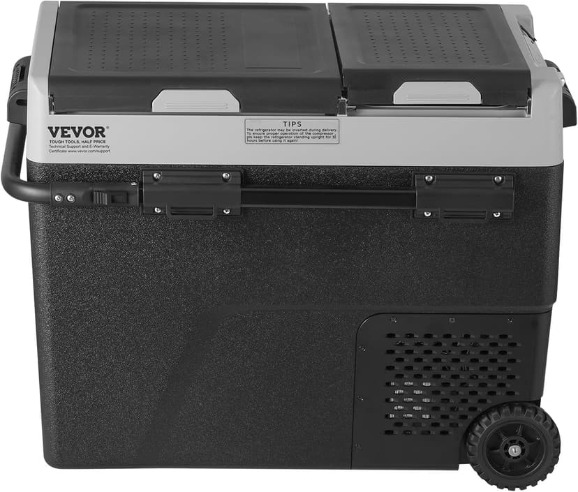 VEVOR Portable Car Refrigerator, 12 Volt Car Refrigerator Fridge, 58 L / 61.5 QT Dual Zone Portable Freezer, -4℉-68℉ Adjustable Temperature, Compressor Cooler for Home, Outdoor, Camping, RV, Car