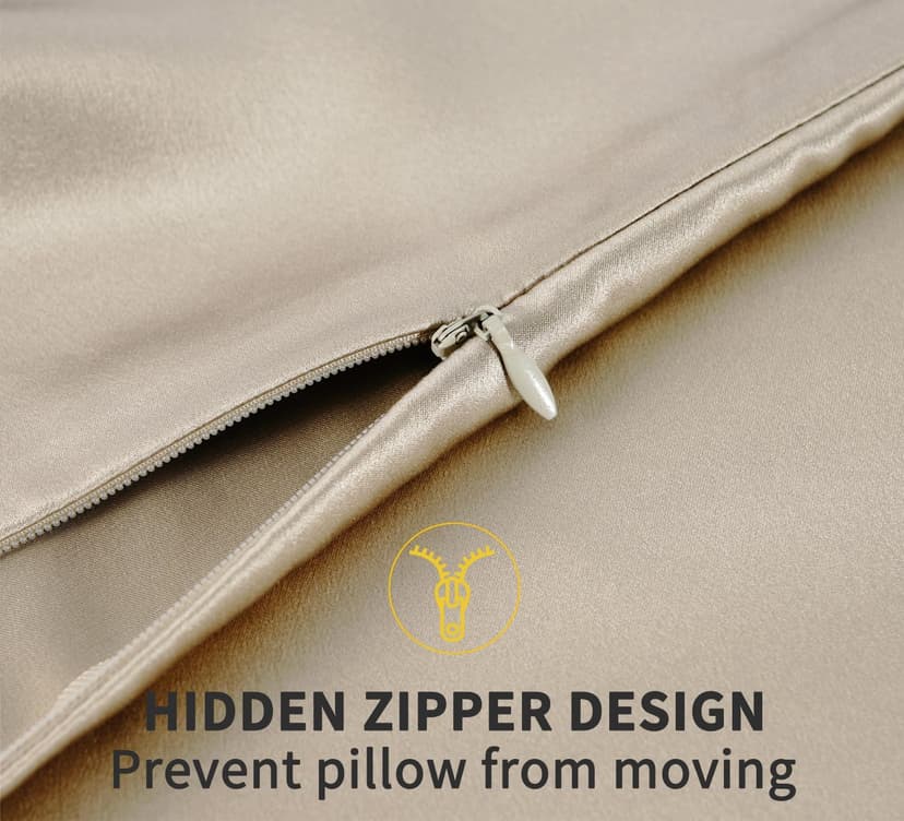 ZIMASILK 100% Pure Mulberry Silk Pillowcase for Hair and Skin Health, Soft and Smooth, Both Sides Premium Grade 6A Silk, 600 Thread Count, with Hidden Zipper, 1pc (Queen 20''x30'', Taupe)