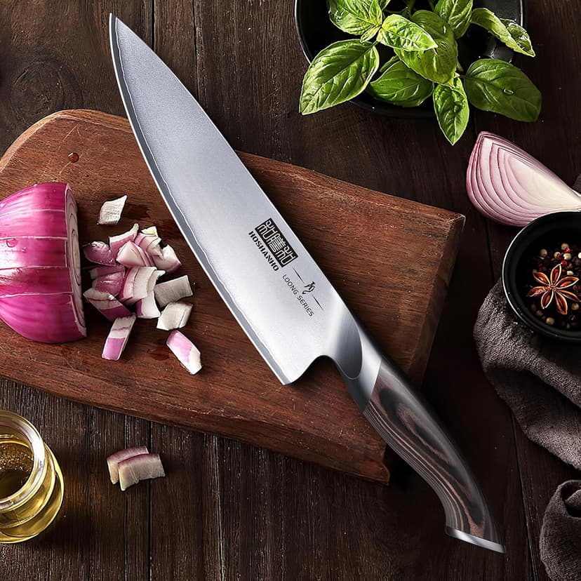 5 Pieces Knife Set, Japanese High Carbon Stainless Steel Kitchen Knife Sets, Professional Ultra Sharp Chef Knives Set with Ergonomic Pakkawood Handle