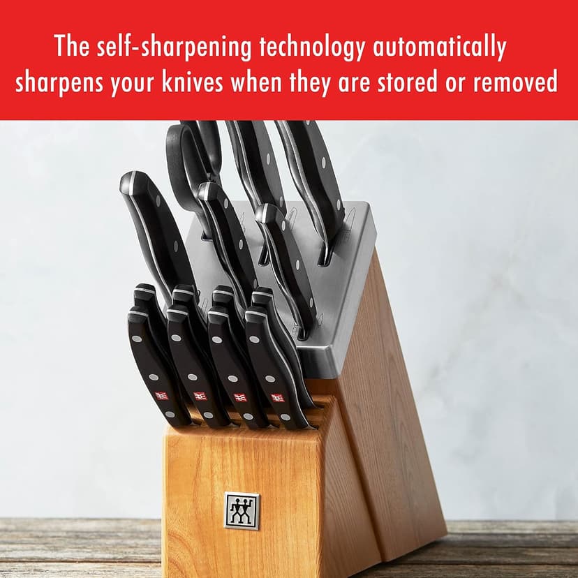 ZWILLING Twin Signature 15-Piece German Knife Set with Block, Razor-Sharp, Made in Company-Owned German Factory with Special Formula Steel perfected for almost 300 Years, Dishwasher Safe