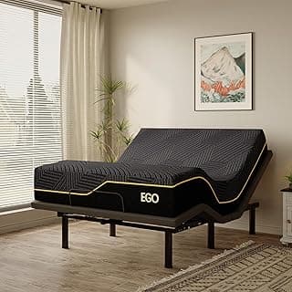 EGOHOME Full Size Adjustable Bed Base Frame and 14 inch Memory Foam Mattress, Independent Head and Foot Incline Electric Foldable Metal Bed Base Electric, Wireless Remote,Zero Gravity