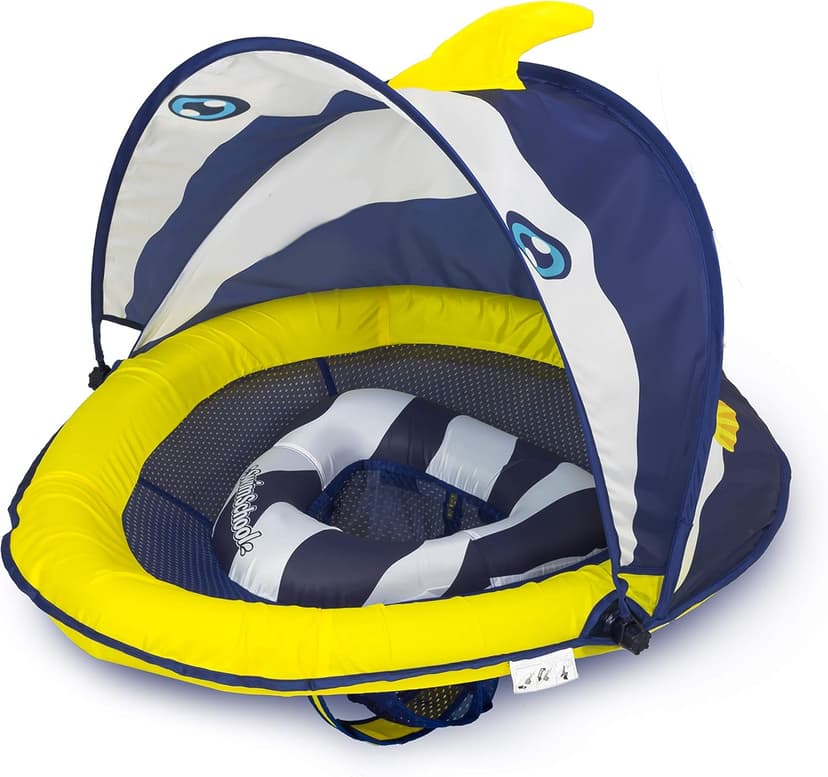SwimSchool Infant Baby Pool Floats, Free Swimming, Super Buoyant – Ages 6-24 Months – Multiple Colors/Styles – Adjustable Canopies and Seats, Splash & Play Baby Floaties