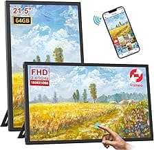 64GB FRAMEO WiFi Digital Picture Frame 21.5 inch Digital Photo Frame 1920x1080 FHD IPS,Touch Screen,Auto-Rotate,Wall-Mounted,Instantly Share Photos/Videos Instantly via Frameo APP
