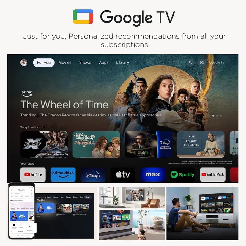 75-Inch Class QLED 4K Smart TV, Ultra-Slim Design Picture TV, 144Hz, HDR, Art Mode w/AI Art, Wide Color Gamut, Dolby Vision IQ, Dolby Atmos, Google Assistant Voice Remote(75F75, 2025 Model)