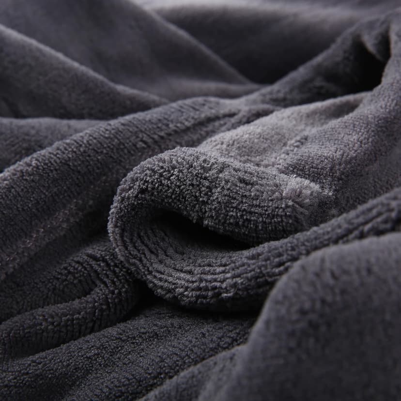 DUODUO Heated Electric Blanket 72"x84" Full Size Warm Coral Fleece with 4 Heat Settings & 10 Hours Auto Shut Off Overheating Protectsion - Black