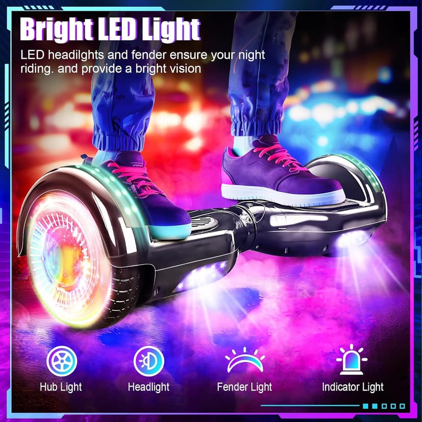 Self Balancing Scooters with Bluetooth & Corlorful LED Lights, Gifts for Kids & Adults & Girls & Boys, for All Ages