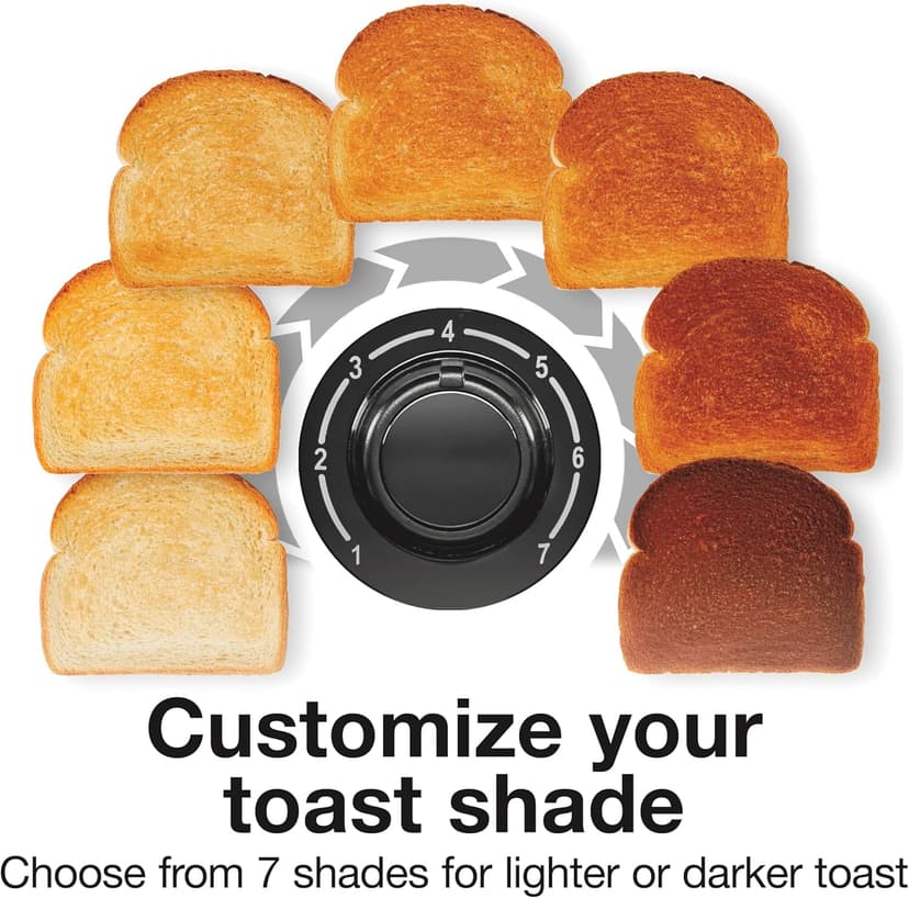 Proctor Silex 4 Slice Toaster with Extra Wide Slots for Bagels, Cool-Touch Walls, Shade Selector, Toast Boost, Auto Shut-off and Cancel Button, Black (24215PS)