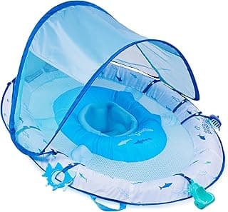 Swimways Ultra Baby Spring Float, Premium Inflatable Baby Pool Float with Sun Canopy, Fast Inflation & Carry Bag (9-24 Months), Mermaid Toys for Kids