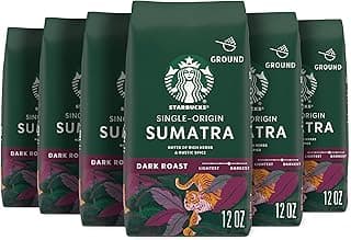 Starbucks Ground Coffee, Dark Roast Coffee, Sumatra, 100% Arabica, 6 bags (12 oz each)