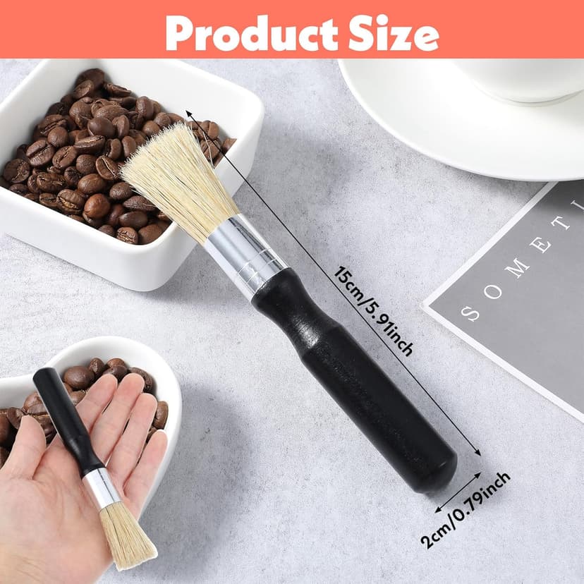 Coffee Grinder Cleaning Brush,Barista Brush with Natural Boar Bristles Black Handle Espresso Machine Tools Professional Equipment for Barista Home Kitchen
