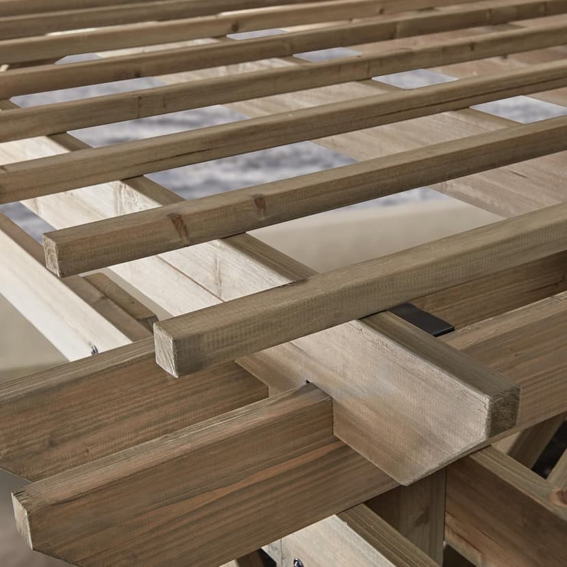 Backyard Discovery Somerville 14' x 10' Cedar Wood Pergola Kit with Trellis Roof, All-Season Durability, High-Wind Rating, PowerPort, Shade for Outdoor Patio, Deck, Garden, and Entertaining