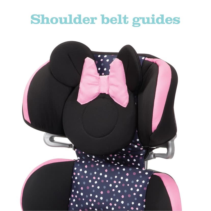 Disney Baby Pronto Booster Car Seats, Belt-Positioning, Booster Seats for Cars 40-100 lbs, Minnie Dot Party