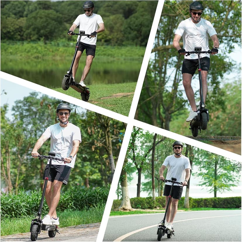 iScooter Electric Scooter, 10" Tires, 800W Motor E-Scooter Up to 25/28 Miles Range, Top Speed 24/28 MPH, Adjustable Handlebar Height, Folding Commuting Electric Scooter for Adults-(Optional Seat)