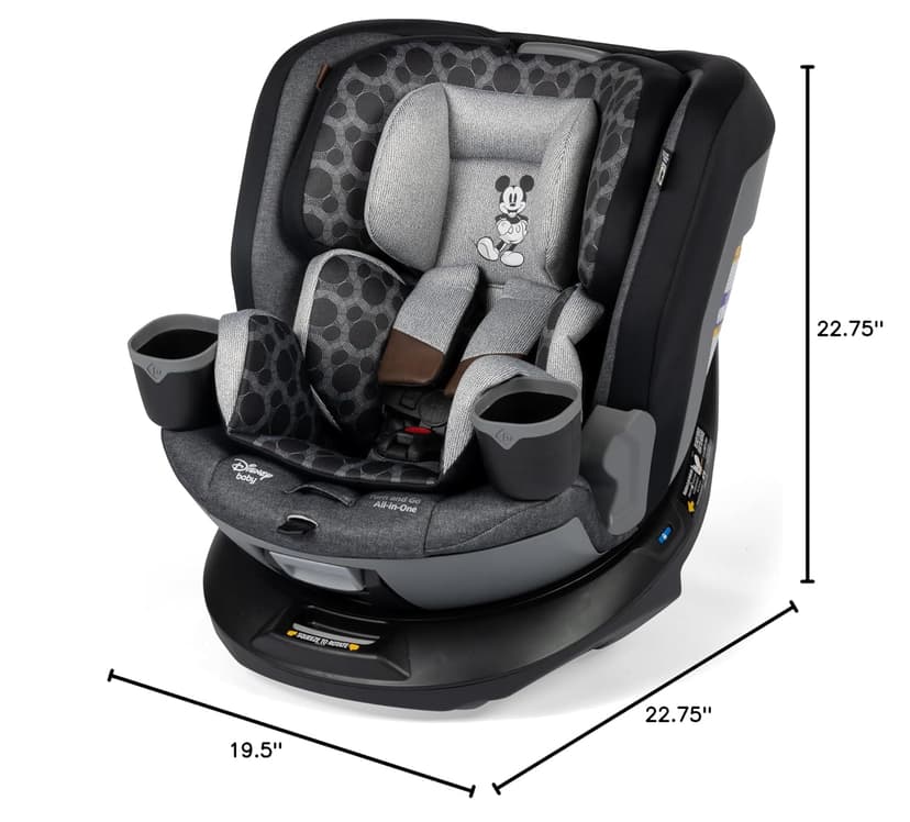 Disney Baby Turn and Go 360 Rotating All-in-One Convertible Car Seat, Vintage Mickey Mouse
