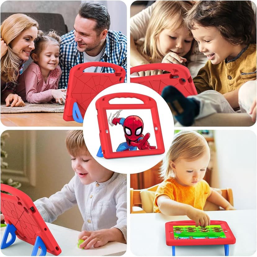 Kids Case for iPad 9th/8th/7th Generation (iPad 10.2 inch 2021/2020/2019), Shockproof Case with Screen Protector (Red)