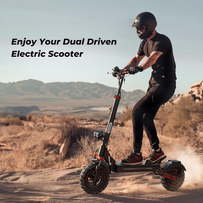 iScooter Electric Scooter, 40/43/50 Miles Long Range & 28/38 MPH Top Speed E Scooter, 10/11/12" Offroad Pneumatic Tire Scooter for Adults with Turn Signals, Double Braking Systems, APP and Storage Bag