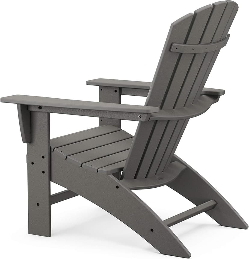 POLYWOOD Nautical Curveback Adirondack Chair, Heavy Duty HDPE Outdoor Patio Furniture, Fire Pit Chair for Deck, Lawn, Garden, Made in USA