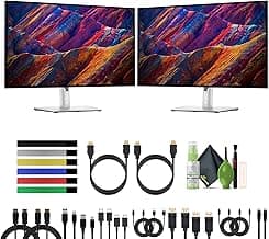 Dell UltraSharp U2723QE 27" UHD HDR IPS WLED LCD 4K Monitor, 3840 x 2160 at 60 Hz with DisplayPort, HDMI USB-C Docking Hub, 2X Computer Monitors Bundle with Cleaning Kit and More