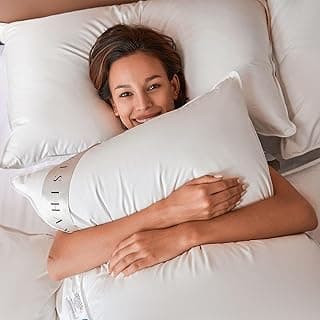Premium Goose Down Pillows Standard Size - 700+ Fill Power, Down Pillow for Stomach Sleeper, 100% Cotton 500 TC Cover Down Pillow Standard Size Plush Pillow 1 Pack 20"x26"