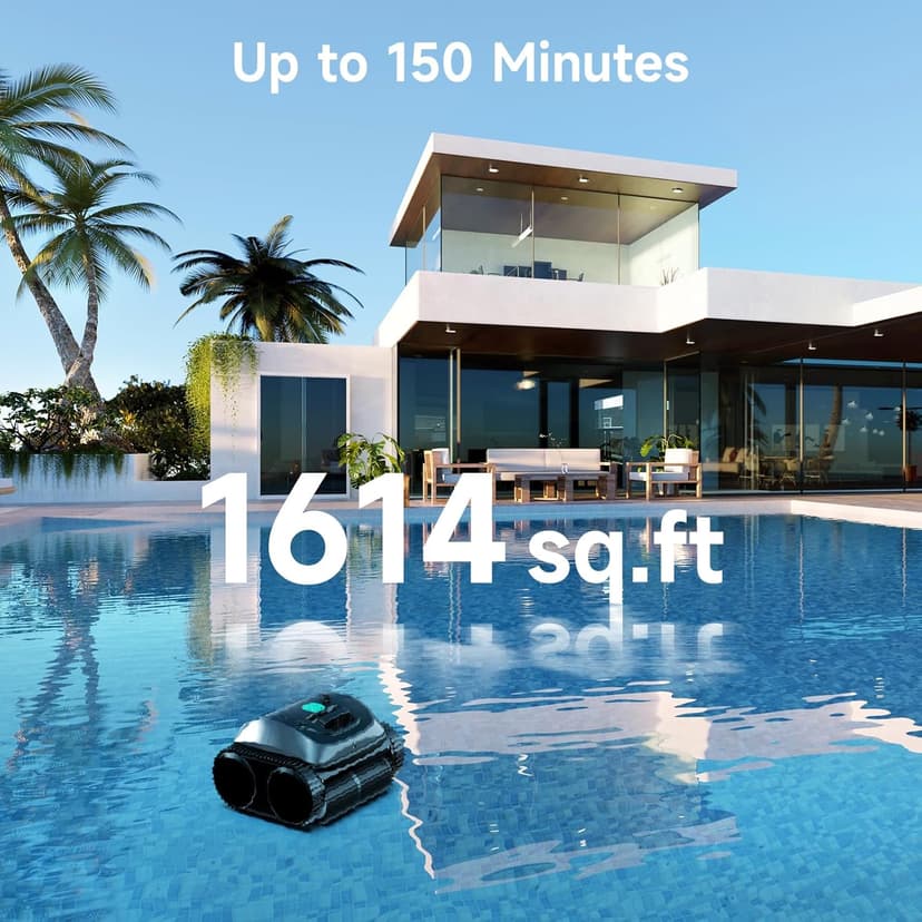 (2025 Upgrade) WYBOT C1 Pool Robot Vacuum for Inground Pools, 4-in-1 Cordless Robotic Pool Cleaner Lasts 150min, Triple-Motor up to 1,614 Sq.ft, Smart APP Support, Auto Wall & Waterline Cleaning