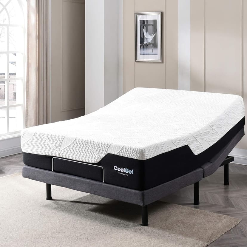 Cool Gel Chill 14 Inch Medium Firm Memory Foam Mattress Queen Size, with 2 Bonus CoolGel Memory Foam Bed Pillows, 14" with Pressure Relief, CertiPUR-US Certified, Cooling Queen Mattress in a Box